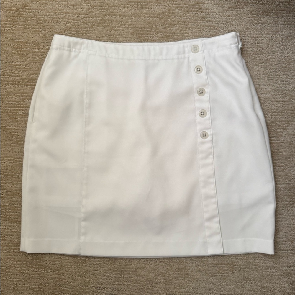 EP Pro White Golf Skort with Side Button Detail